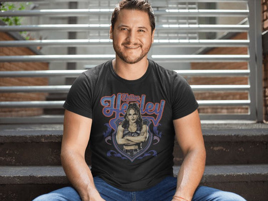 Fallon Henley Framed Black T-shirt by EWS | Extreme Wrestling Shirts