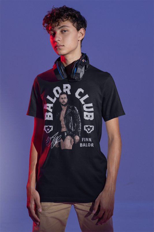 Load image into Gallery viewer, Finn Balor Club Signature Black T-shirt by EWS | Extreme Wrestling Shirts