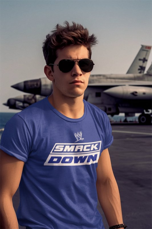 Load image into Gallery viewer, Friday Night Smackdown Mens Blue T-shirt Sports Mem, Cards & Fan Shop > Fan Apparel & Souvenirs > Wrestling by EWS | Extreme Wrestling Shirts