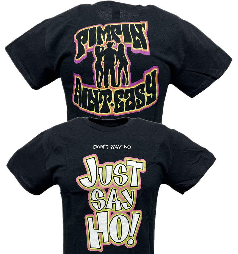 Load image into Gallery viewer, Godfather Just Say Ho Pimpin' Aint Easy Mens Black WWF T-shirt by WWE | Extreme Wrestling Shirts