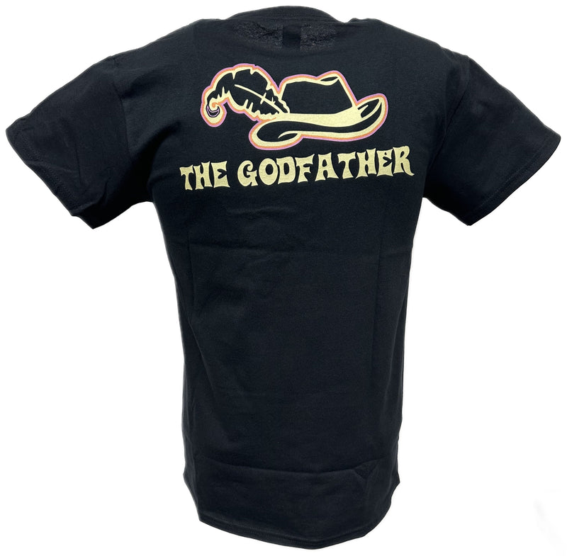 Load image into Gallery viewer, Godfather Lite a Fatty for this Pimp Daddy Mens Black WWF T-shirt by WWE | Extreme Wrestling Shirts