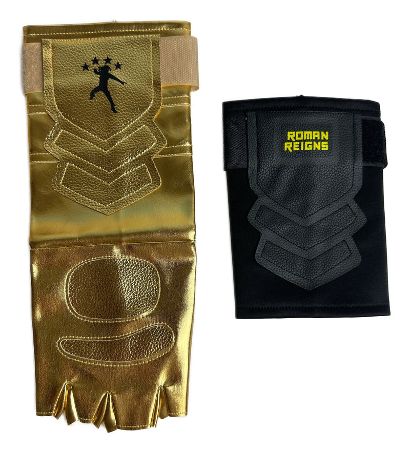 Load image into Gallery viewer, Gold Roman Reigns Tribal Chief Logo WWE Punch Glove Set by EWS | Extreme Wrestling Shirts