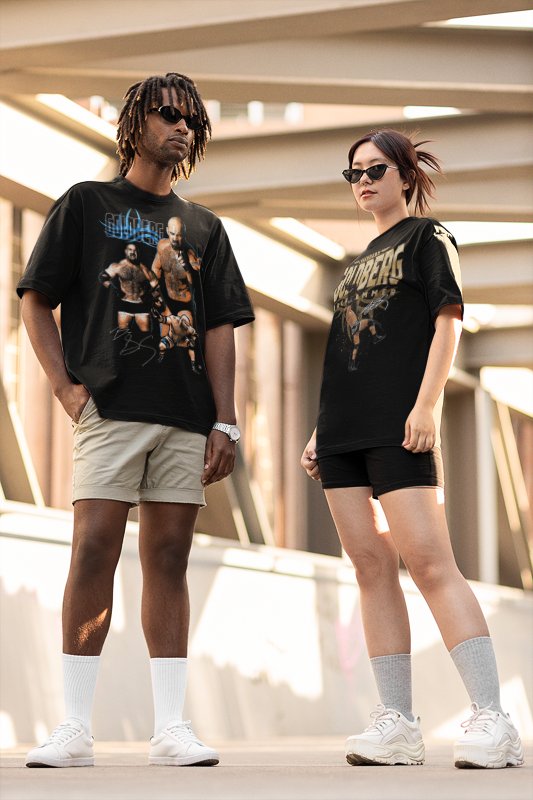 Load image into Gallery viewer, Goldberg Collage Black T-shirt by EWS | Extreme Wrestling Shirts