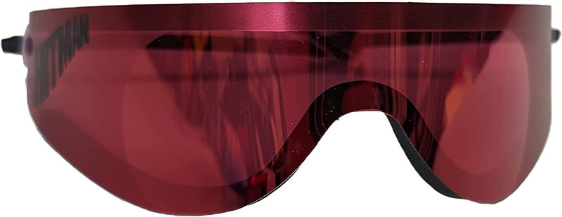 Load image into Gallery viewer, Hitman WWF Logo Pink Bret Hart Wrap Around Shades Sunglasses by EWS | Extreme Wrestling Shirts