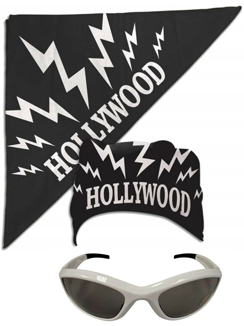 Load image into Gallery viewer, Hollywood Hulk Hogan nWo Bandana White Sunglasses Costume (Black Hollywood Bandana, White Glasses) Sports Mem, Cards & Fan Shop > Fan Apparel & Souvenirs > Wrestling by TNA | Extreme Wrestling Shirts