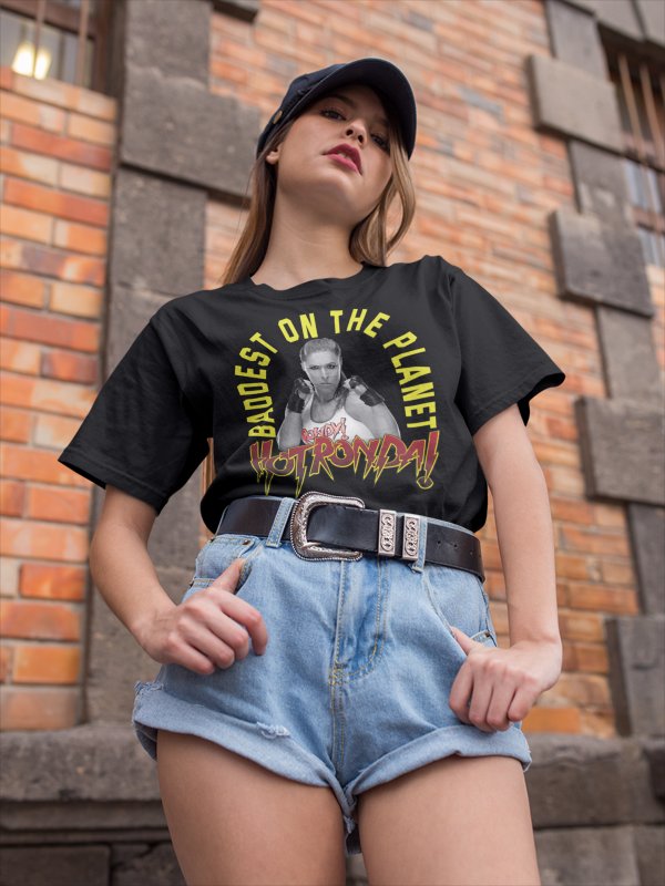 Load image into Gallery viewer, Hot Ronda Rousey Baddest On The Planet Black T-shirt Sports Mem, Cards & Fan Shop > Fan Apparel & Souvenirs > Wrestling by EWS | Extreme Wrestling Shirts