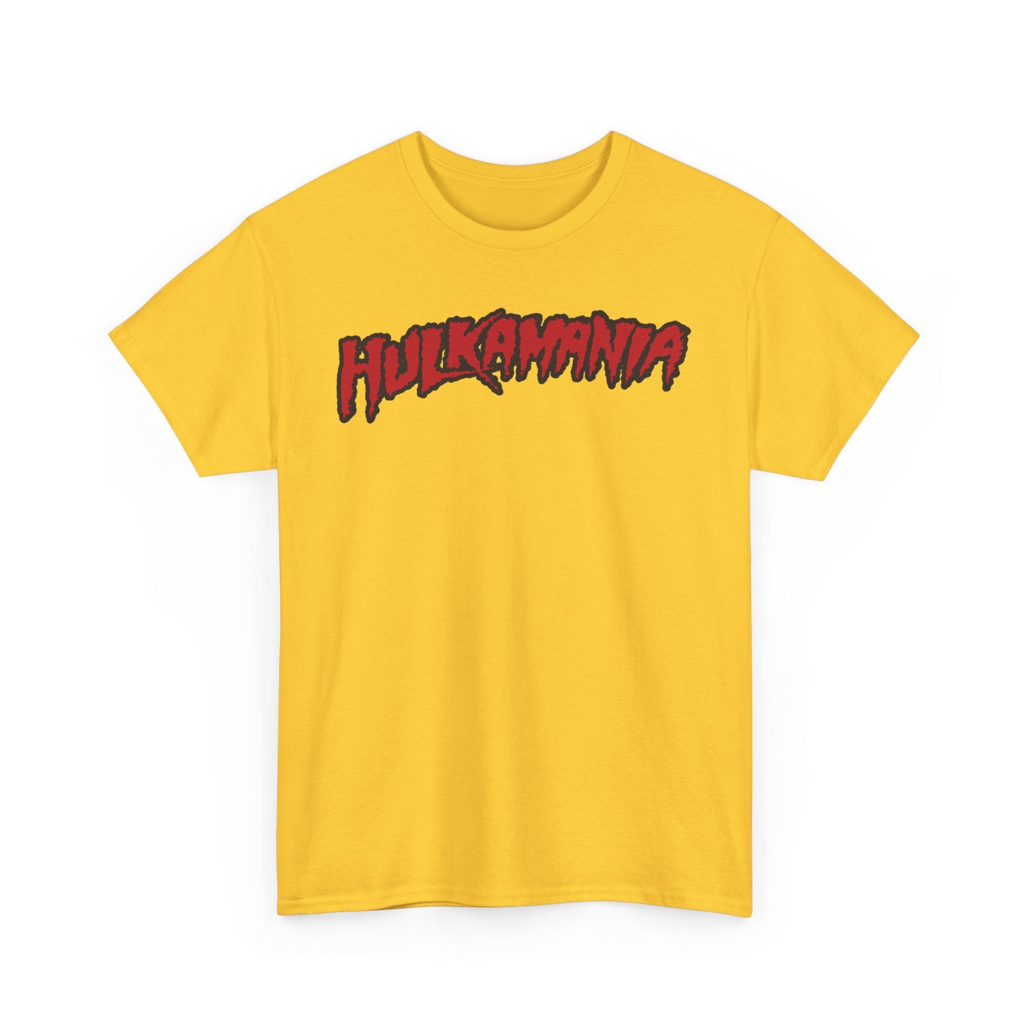 Hulk Hogan Hulkamania Red Logo Mens Yellow T-shirt – Extreme
