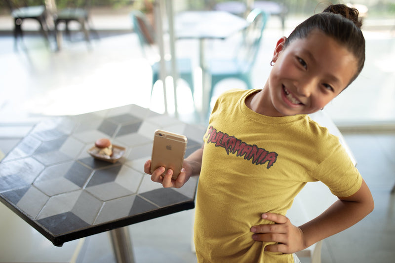 Load image into Gallery viewer, Hulk Hogan Hulkamania Red Logo Yellow Kids Boys T-shirt by EWS | Extreme Wrestling Shirts