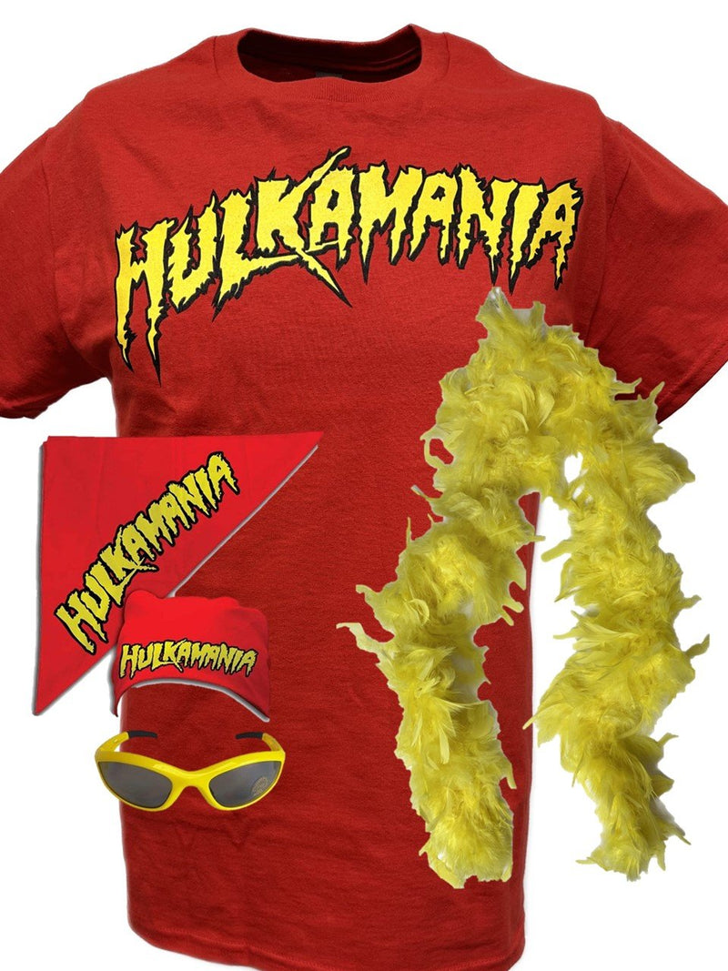 Load image into Gallery viewer, Hulk Hogan Hulkamania Red T-shirt Bandana Boa Glasses Costume Sports Mem, Cards & Fan Shop > Fan Apparel & Souvenirs > Wrestling by EWS | Extreme Wrestling Shirts