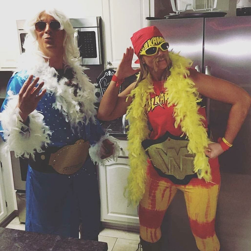 Load image into Gallery viewer, Hulk Hogan Hulkamania Red T-shirt Bandana Boa Glasses Costume Sports Mem, Cards & Fan Shop > Fan Apparel & Souvenirs > Wrestling by EWS | Extreme Wrestling Shirts