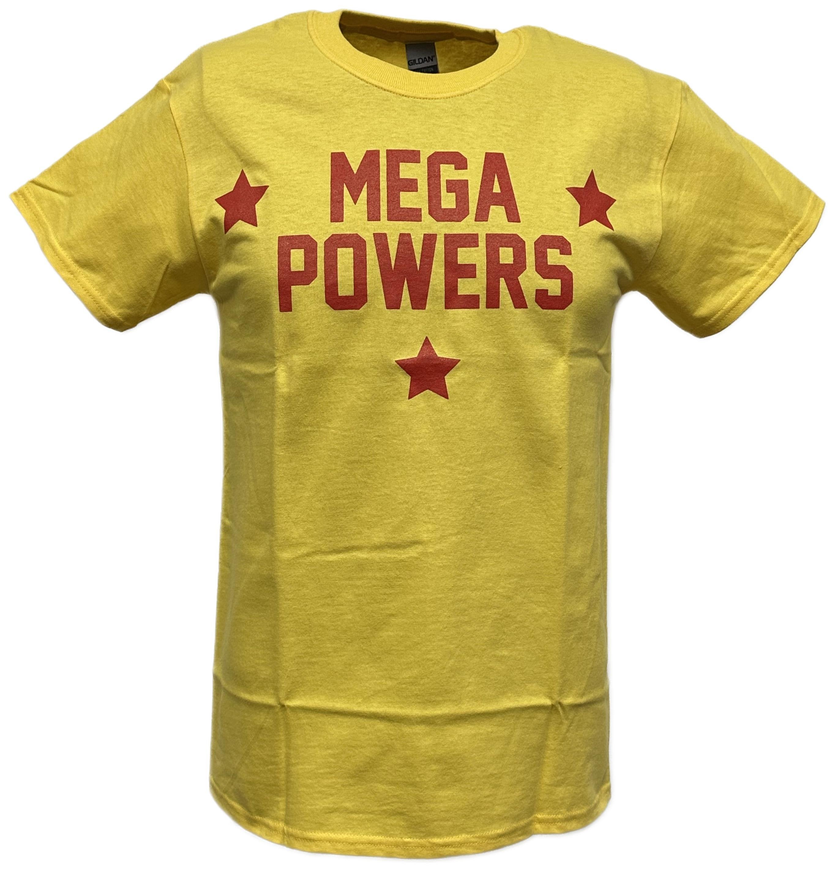 Hulk Hogan Macho Man Randy Savage Mega Powers Yellow T-Shirt 3XL, image size:2728x2842