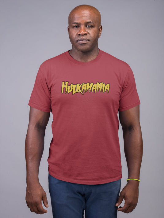 Hulkamania Still Runnin Wild Hulk Hogan Red T-shirt by EWS | Extreme Wrestling Shirts