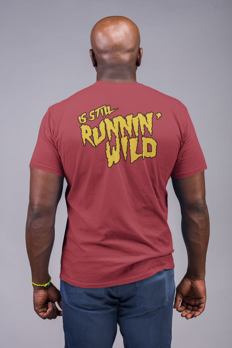 Load image into Gallery viewer, Hulkamania Still Runnin Wild Hulk Hogan Red T-shirt by EWS | Extreme Wrestling Shirts