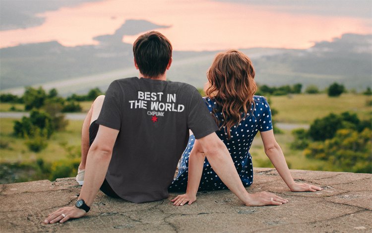 Load image into Gallery viewer, In CM Punk We Trust Best In the World Mens Gray T-shirt Sports Mem, Cards & Fan Shop > Fan Apparel & Souvenirs > Wrestling by Hybrid Tees | Extreme Wrestling Shirts