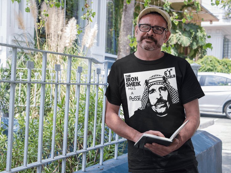 Load image into Gallery viewer, Iron Sheik has a Posse Old School T-shirt 6'1 Sports Mem, Cards & Fan Shop > Fan Apparel & Souvenirs > Wrestling by Hybrid Tees | Extreme Wrestling Shirts
