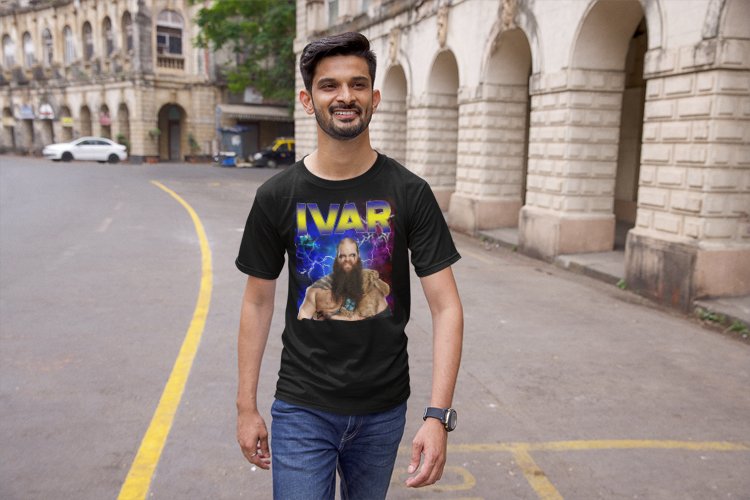 Load image into Gallery viewer, Ivar Highlight Black T-shirt by EWS | Extreme Wrestling Shirts