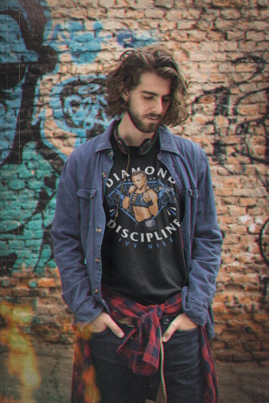 Load image into Gallery viewer, Ivy Nile Diamond Discipline Black T-shirt by EWS | Extreme Wrestling Shirts