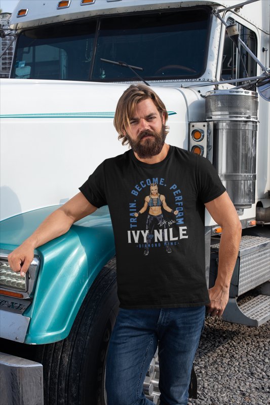 Load image into Gallery viewer, Ivy Nile Train Become Perform Black T-shirt by EWS | Extreme Wrestling Shirts