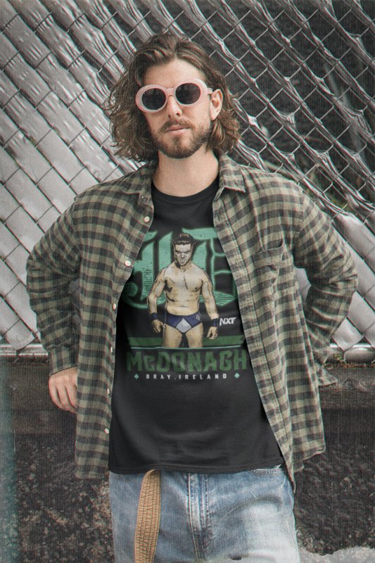 Load image into Gallery viewer, JD McDonough Old English Black T-shirt by EWS | Extreme Wrestling Shirts