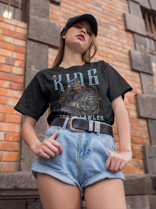 Load image into Gallery viewer, Jerry The King Lawler Black T-shirt by EWS | Extreme Wrestling Shirts