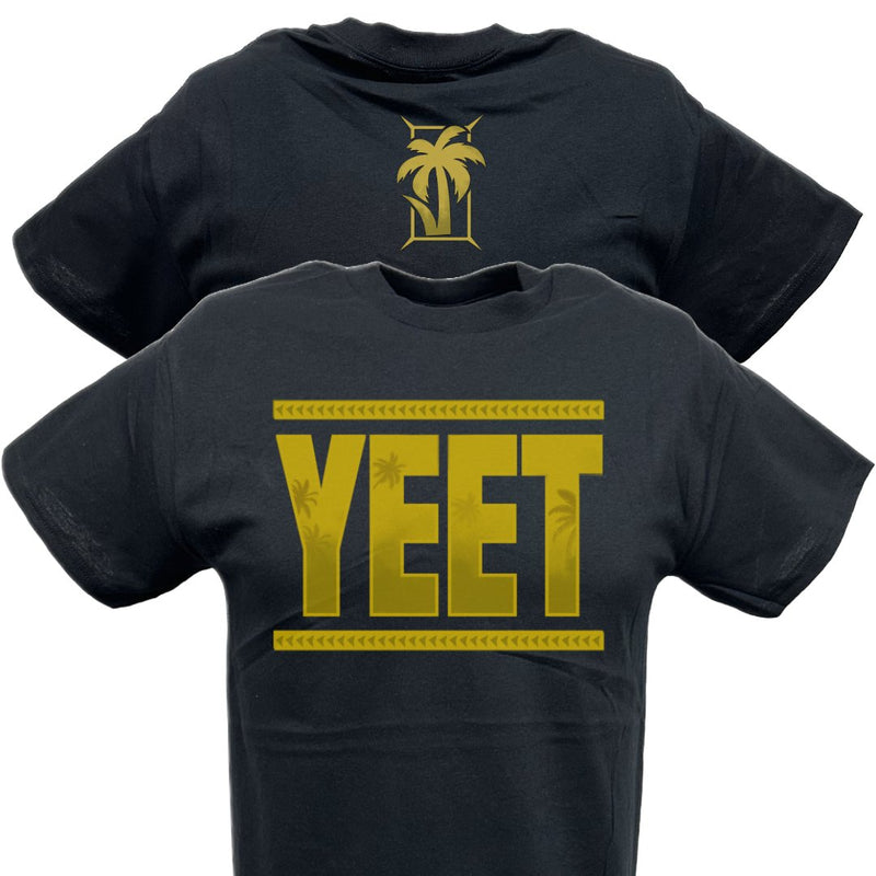 Load image into Gallery viewer, Jey Uso Main Event YEET Gold Logo Black T-shirt by EWS | Extreme Wrestling Shirts