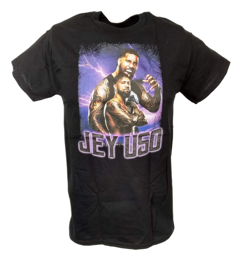 Load image into Gallery viewer, Jey Uso Purple Lightning Mens Black T-shirt by EWS | Extreme Wrestling Shirts