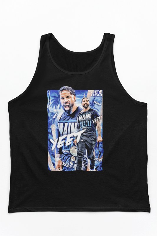 Load image into Gallery viewer, Jey Uso Yeet Poster Print Black Tank Top Shirt by EWS | Extreme Wrestling Shirts