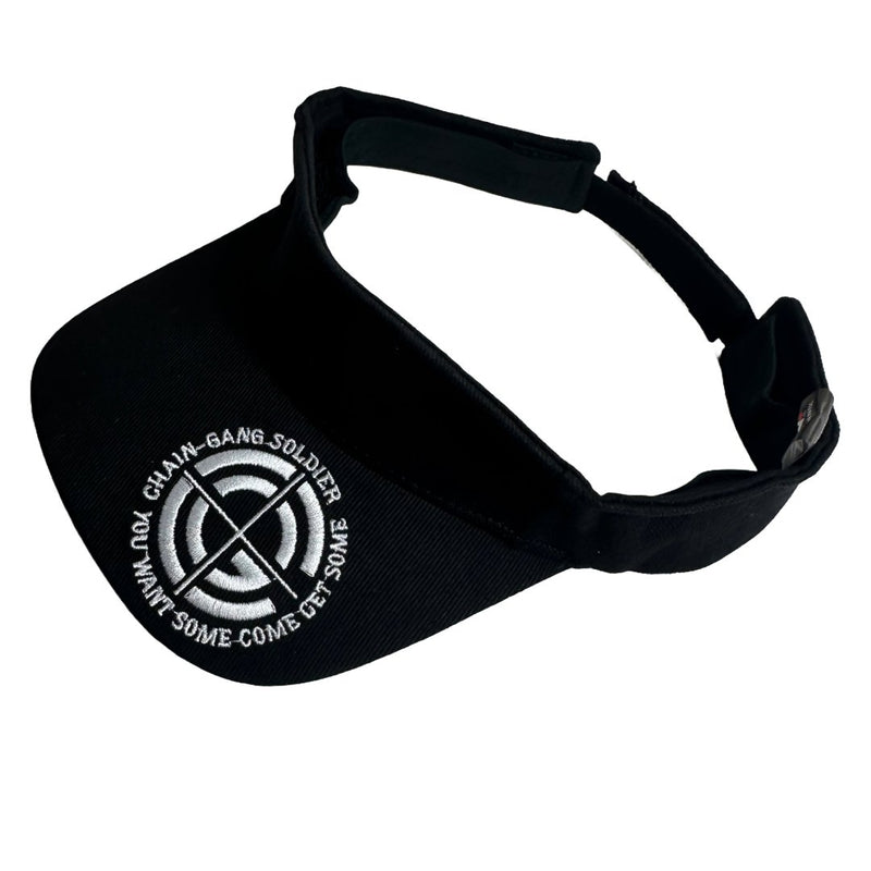 Load image into Gallery viewer, John Cena Black and White Chain-gang Word Life Visor Cap Hat by EWS | Extreme Wrestling Shirts