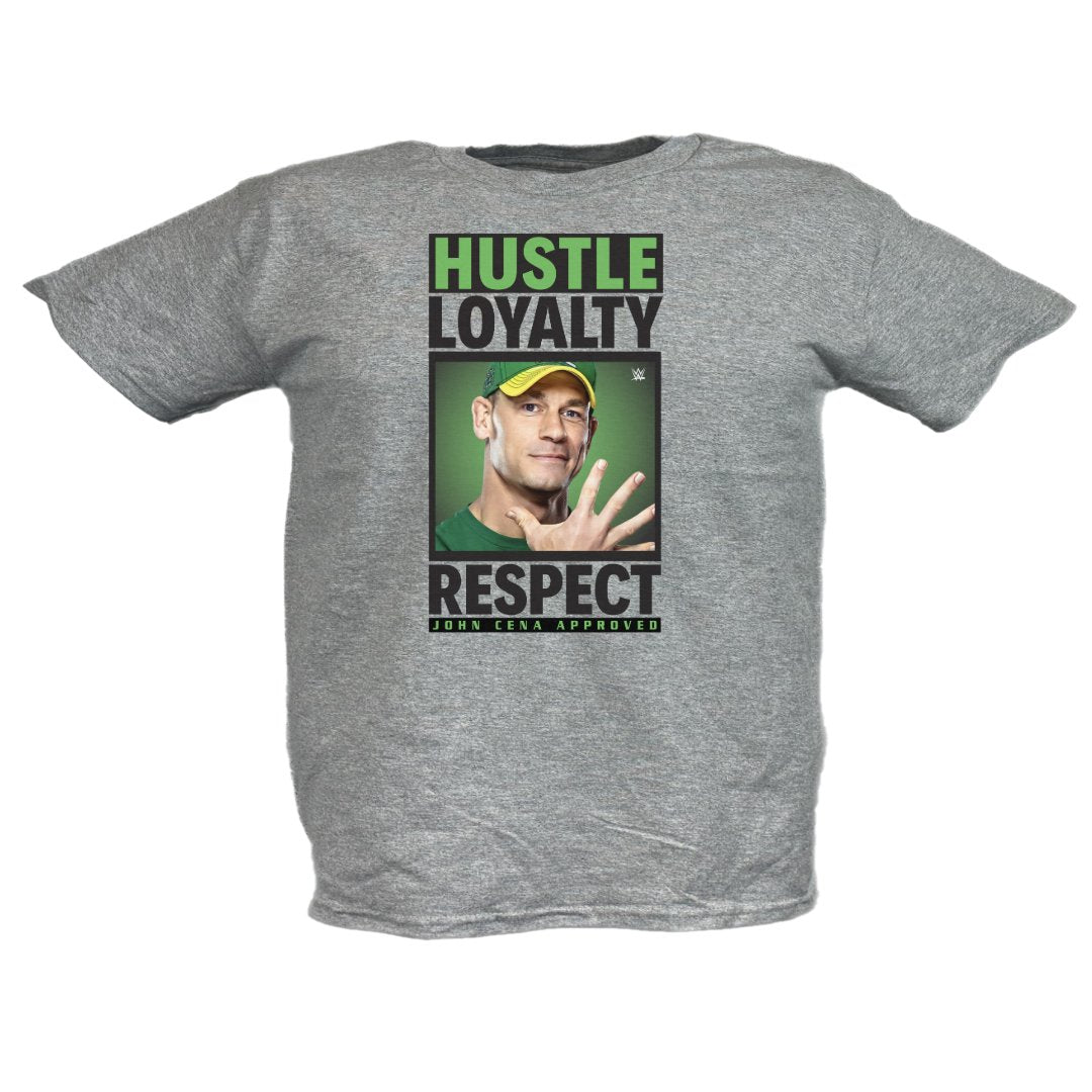 john cena card sleeves John Cena Hustle Loyalty Respect Boys Kids Grey T-shirt 4
