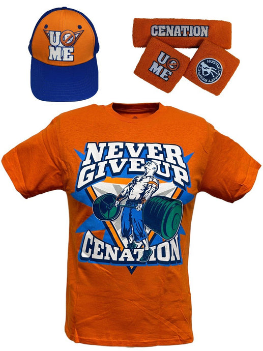 John Cena Kids Orange Costume Hat T-shirt Wristbands Boys Sports Mem, Cards & Fan Shop > Fan Apparel & Souvenirs > Wrestling by Extreme Wrestling Shirts | Extreme Wrestling Shirts