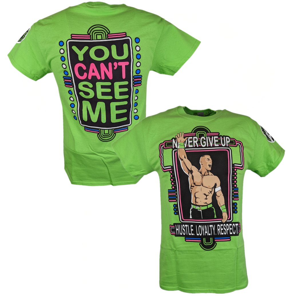 John Cena Lime Green Neon Green Never Give Up Mens T-Shirt 5XL