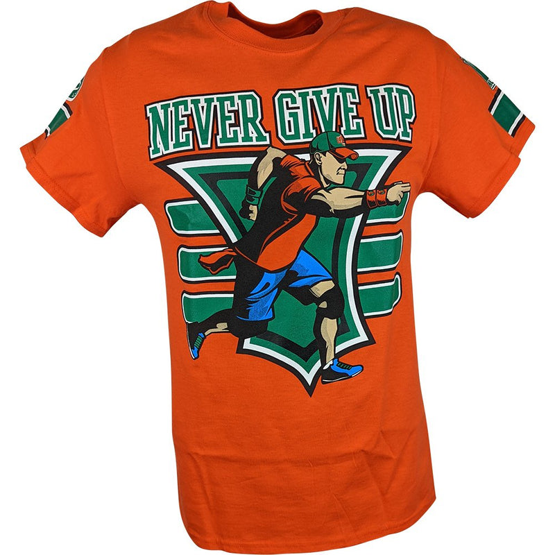 Load image into Gallery viewer, John Cena Orange 15x Never Give Up Mens T-shirt Sports Mem, Cards & Fan Shop > Fan Apparel & Souvenirs > Wrestling by EWS | Extreme Wrestling Shirts
