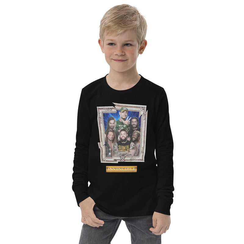 Load image into Gallery viewer, John Cena Reigns Rollins Invincible Long Sleeve Boys Kids T-shirt Sports Mem, Cards & Fan Shop > Fan Apparel & Souvenirs > Wrestling by EWS | Extreme Wrestling Shirts