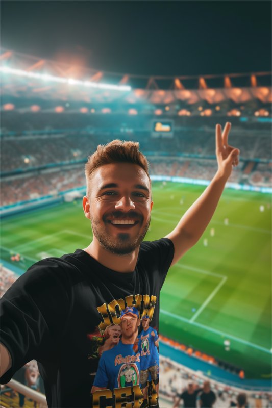 Load image into Gallery viewer, John Cena Respect Earn It Collage Mens Black T-shirt by WWE | Extreme Wrestling Shirts