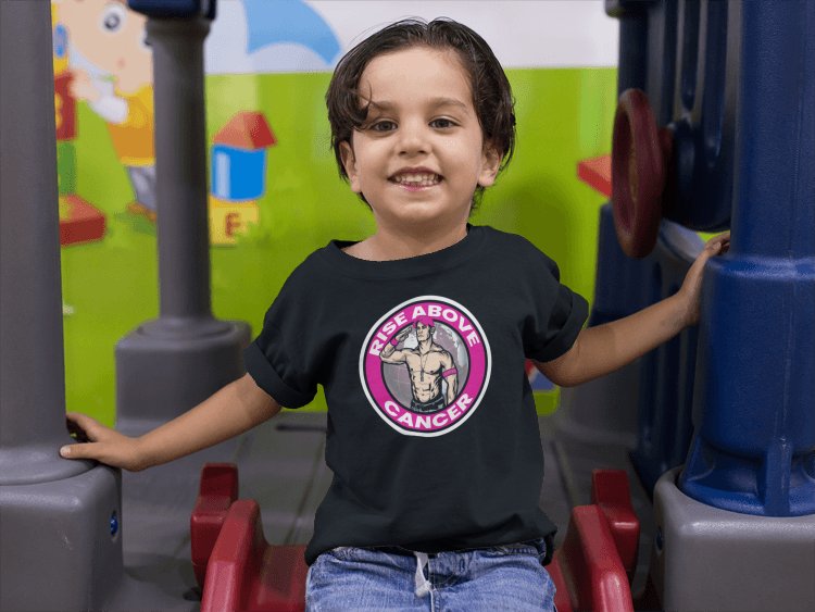 Load image into Gallery viewer, John Cena Rise Above Cancer Kids Black T-shirt by EWS | Extreme Wrestling Shirts