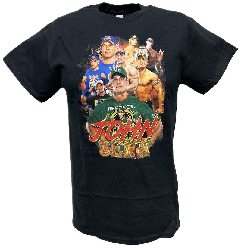Load image into Gallery viewer, John Cena Through the Years Black T-shirt by EWS | Extreme Wrestling Shirts