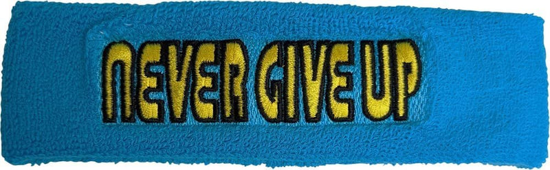 Load image into Gallery viewer, John Cena THROWBACK Never Give Up Blue Headband Wristbands Sweatbands Set by EWS | Extreme Wrestling Shirts