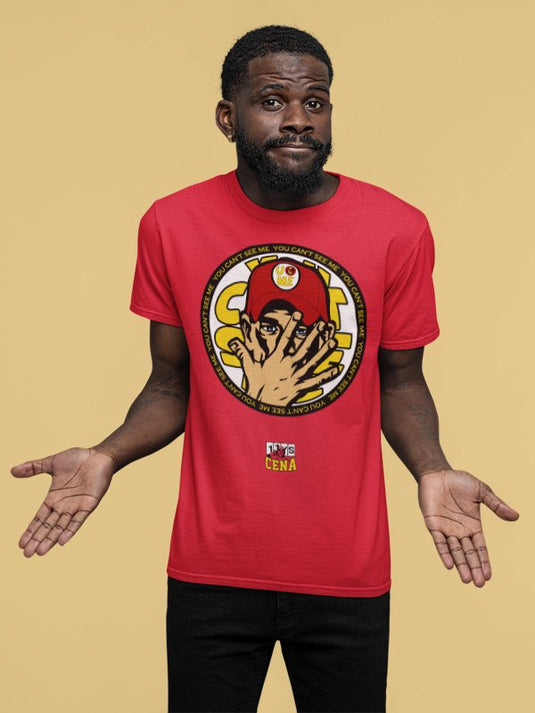 John Cena U Can't C Me Red Gold Mens T-shirt by EWS | Extreme Wrestling Shirts