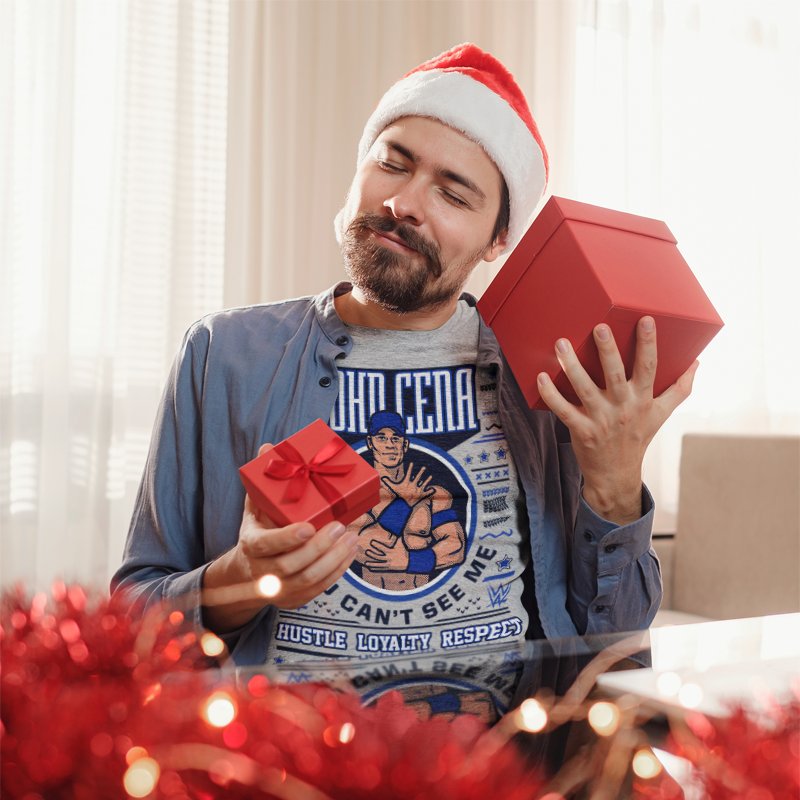 Load image into Gallery viewer, John Cena Ugly Christmas WWE Mens T-shirt by EWS | Extreme Wrestling Shirts