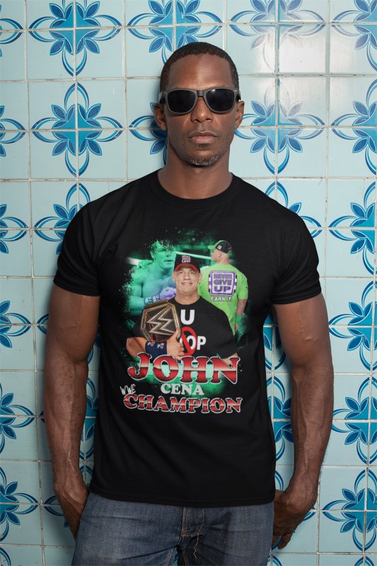 Load image into Gallery viewer, John Cena WWE Champion U Can't Stop Me Mens Black T-shirt by WWE | Extreme Wrestling Shirts