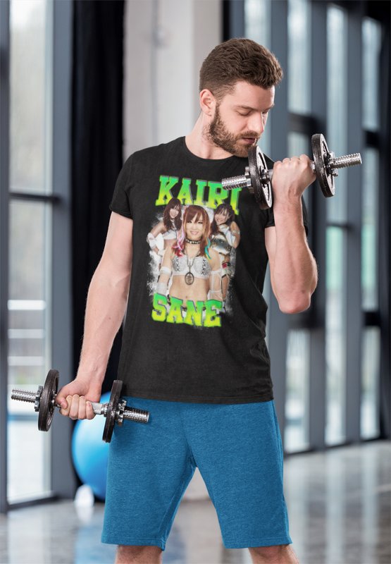 Load image into Gallery viewer, Kairi Sane Green Name WWE Black T-shirt by WWE | Extreme Wrestling Shirts