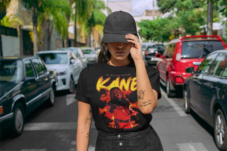 Load image into Gallery viewer, Kane The Big Red Machine Mens Black T-shirt by WWE | Extreme Wrestling Shirts