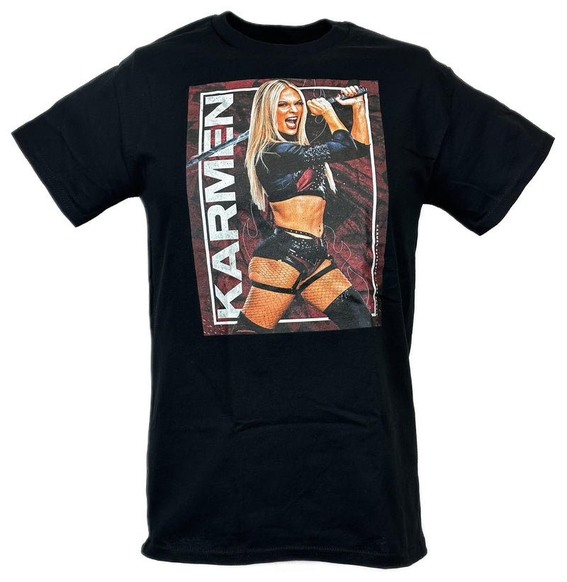 Load image into Gallery viewer, Karmen Petrovic NXT Poster Print Black T-shirt by EWS | Extreme Wrestling Shirts