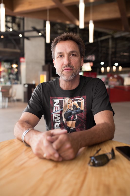 Load image into Gallery viewer, Karmen Petrovic NXT Poster Print Black T-shirt by EWS | Extreme Wrestling Shirts