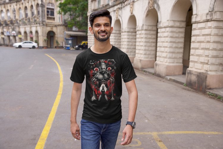 Load image into Gallery viewer, Karrion Kross Scarlett Animated Black T-shirt by EWS | Extreme Wrestling Shirts