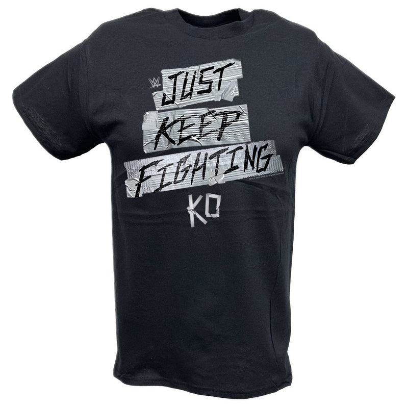 Load image into Gallery viewer, Kevin Owens Just Keep Fighting Duct Tape Black T-shirt by EWS | Extreme Wrestling Shirts