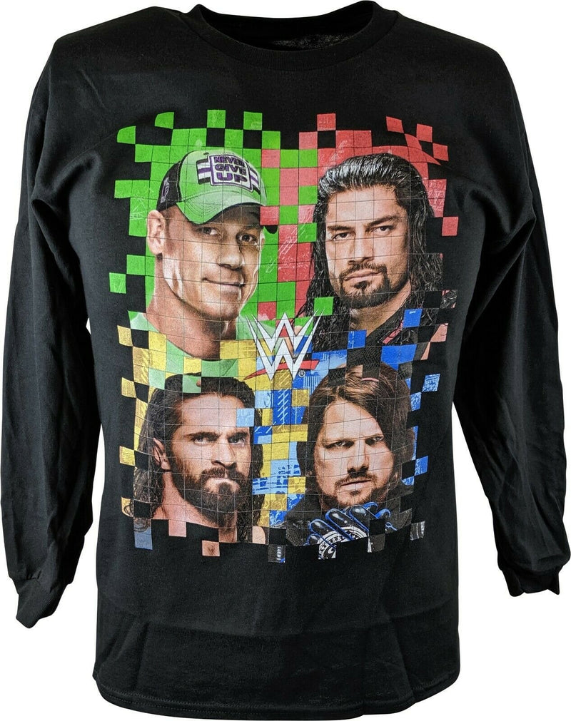 Load image into Gallery viewer, Kids Color Grid Long Sleeve Boys T-shirt Cena Reigns Rollins Styles Sports Mem, Cards & Fan Shop > Fan Apparel & Souvenirs > Wrestling by EWS | Extreme Wrestling Shirts