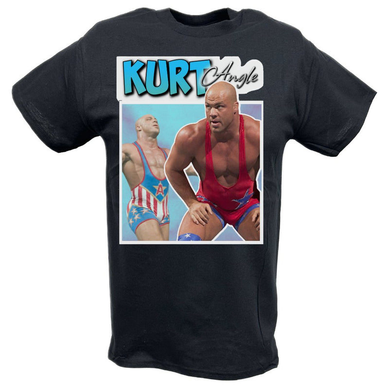 Load image into Gallery viewer, Kurt Angle Blue Logo T-shirt by EWS | Extreme Wrestling Shirts