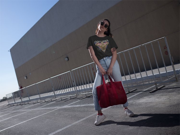 Load image into Gallery viewer, Lex Luger Triangle Flex Black T-shirt by EWS | Extreme Wrestling Shirts