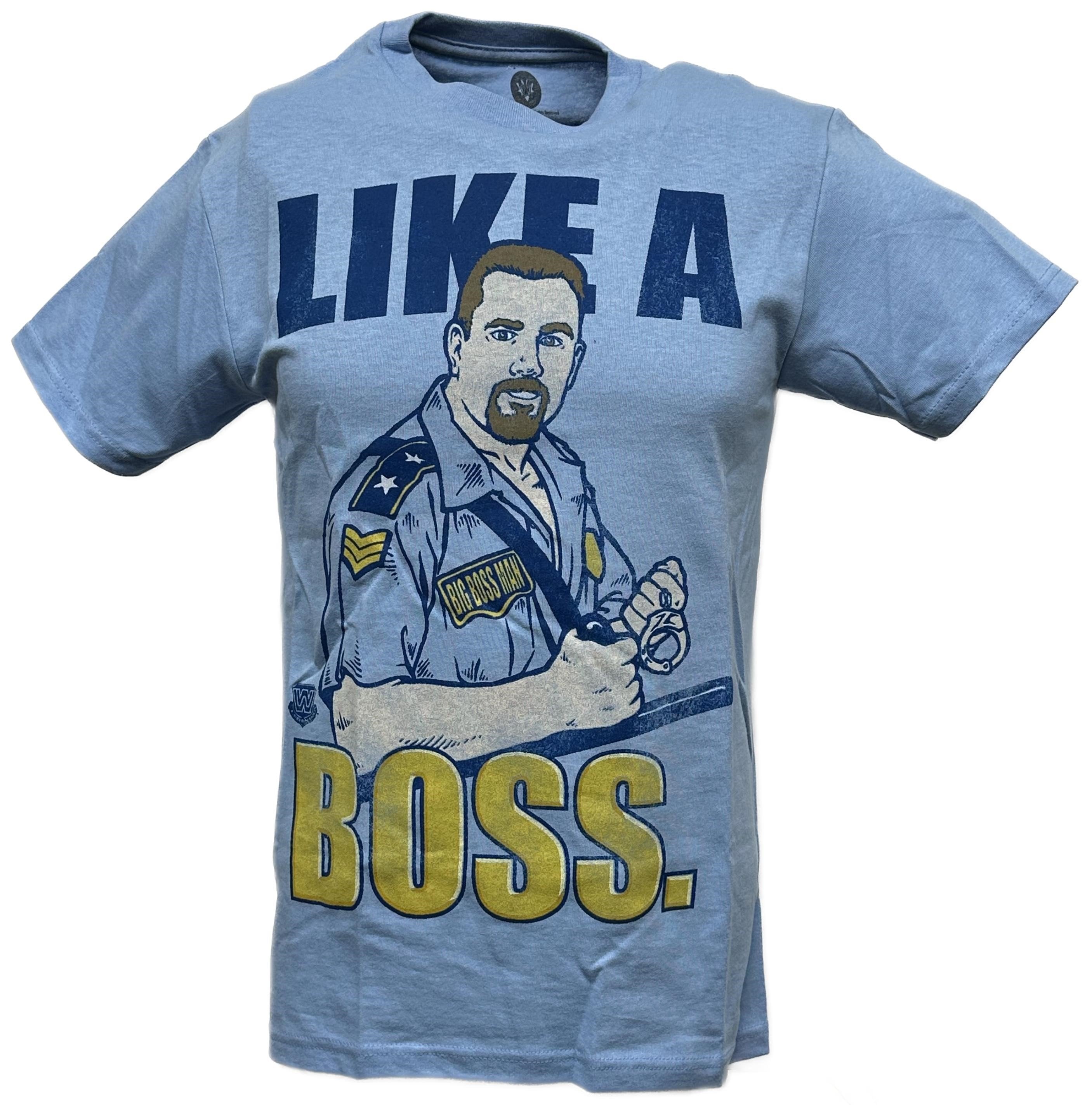 Like a Big Boss Man Mens Light Blue T shirt Extreme Wrestling Shirts